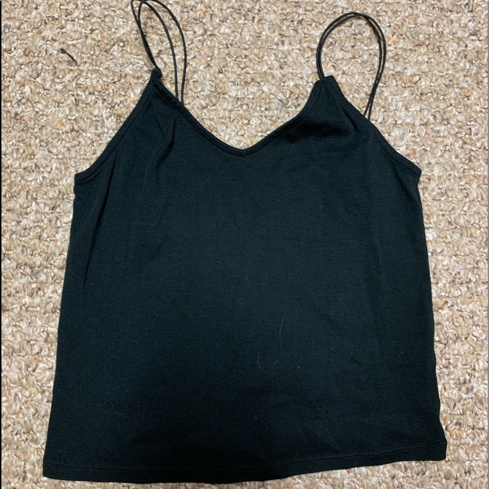 black womens cropped tank top